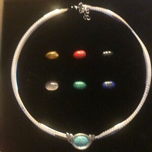 Multi gemstone, stainless steel Ever True necklace